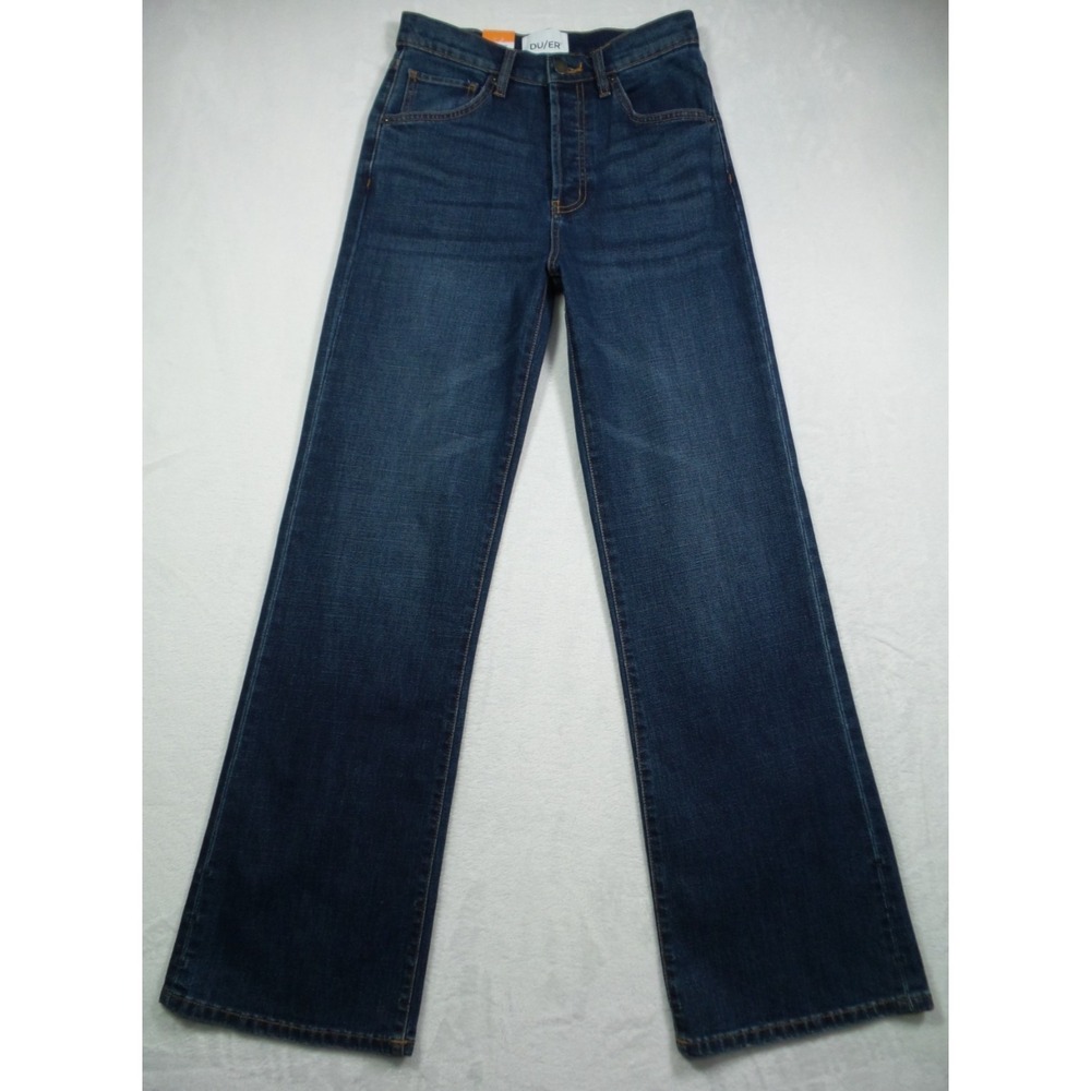 DUER DU/ER Jeans Womens Size 27 Blue Denim‎ Performance Wide Leg DIY Dark NWT